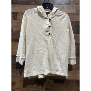 Ralph Lauren LRL Jeans Co. Women Pullover Hoodie 1/4Button Shirt Large